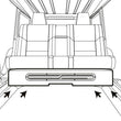Load image into Gallery viewer, DS18 Jeep Gladiator JT 2020-UP 4 x 8in Subwoofers Included (ZR8.2D) Underseat Box Black -LED Lights - Side View