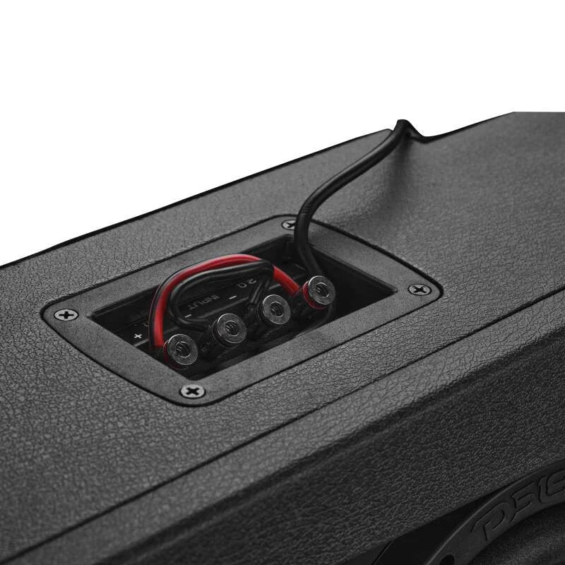 DS18 Jeep Gladiator JT 2020-UP 4 x 8in Subwoofers Included (ZR8.2D) Underseat Box Black -LED Lights - Back View