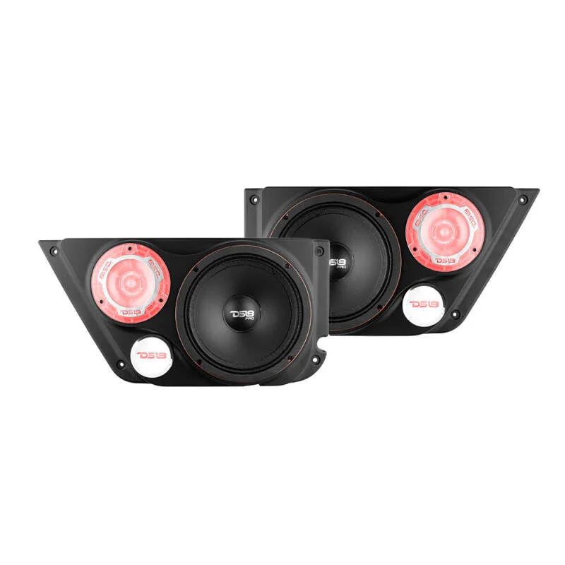 DS18 Jeep JK/JKU Fits 2x 6.5in Speakers And 2x 3.78in Tweeters Front Door Panels - Installation View