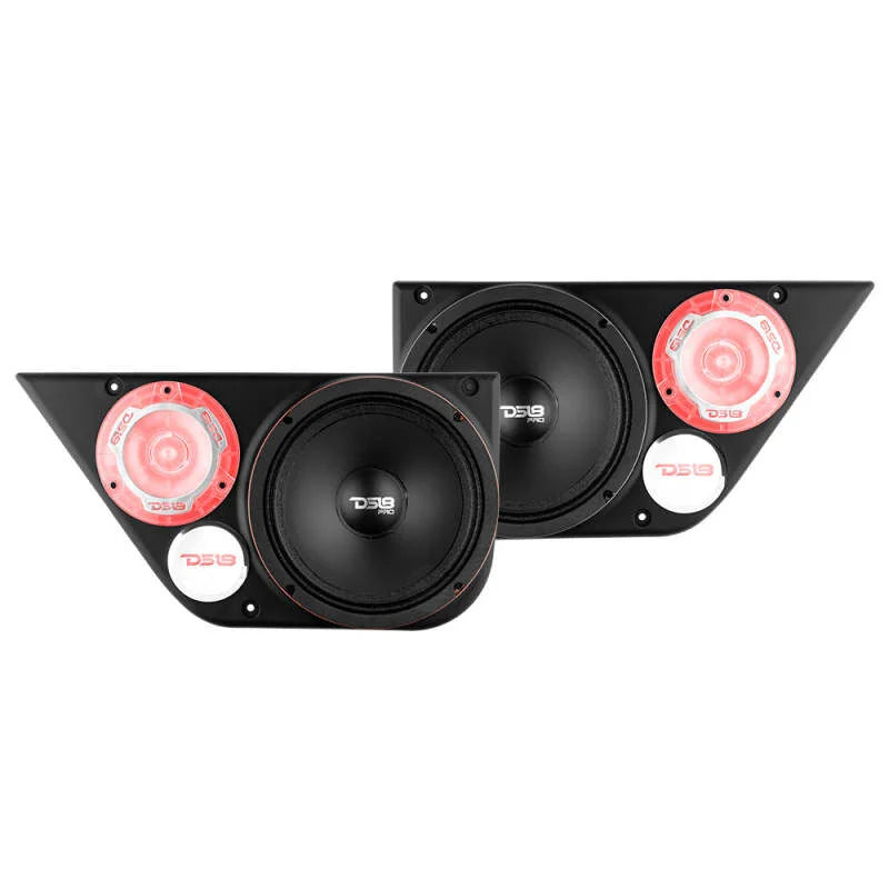 DS18 Jeep JKU Fits 2x 6.5in Speakers 2x 3.78in Tweeters Back Door Panels - Main Product View