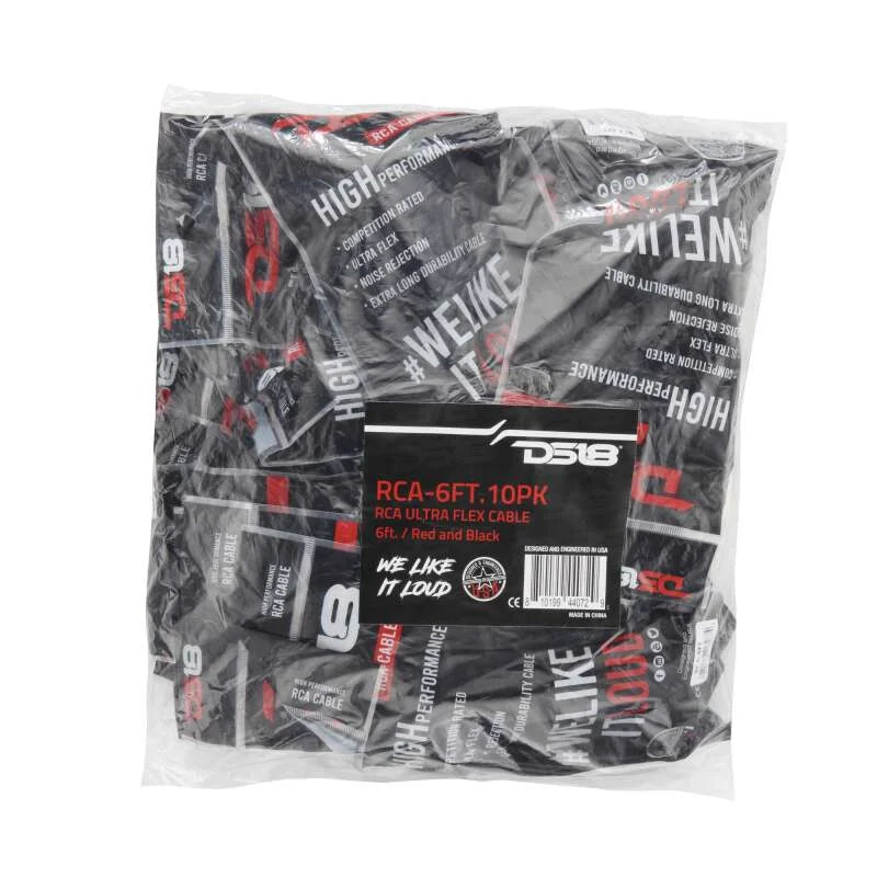 DS18 Level 1 RCA 6-Feet 10 x Pack - Side View