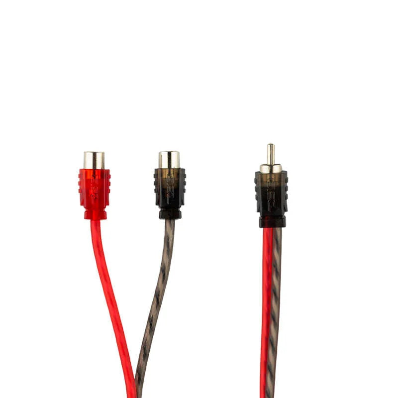 DS18 Level 1 RCA Wire Y Connector 1 Male to 2 Female - Side View