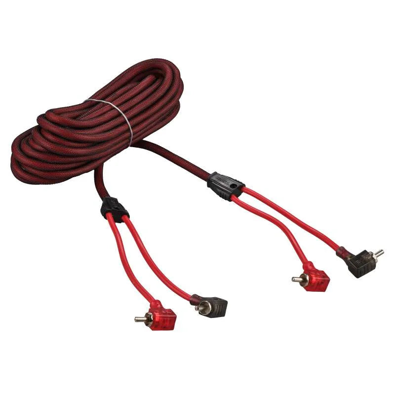DS18 Level 2 RCA Wire 20-Feet Smart 90-Degree Connectors - Side View
