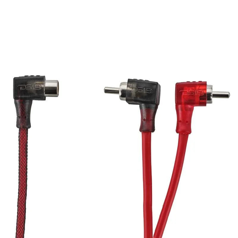 DS18 Level 2 RCA Wire Y Connector 1 Female to 2 Males Smart 90-Degree Connectors - Detail View