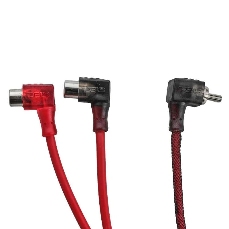 DS18 Level 2 RCA Wire Y Connector 1 Male to 2 Females Smart 90-Degree Connectors - Main Product View
