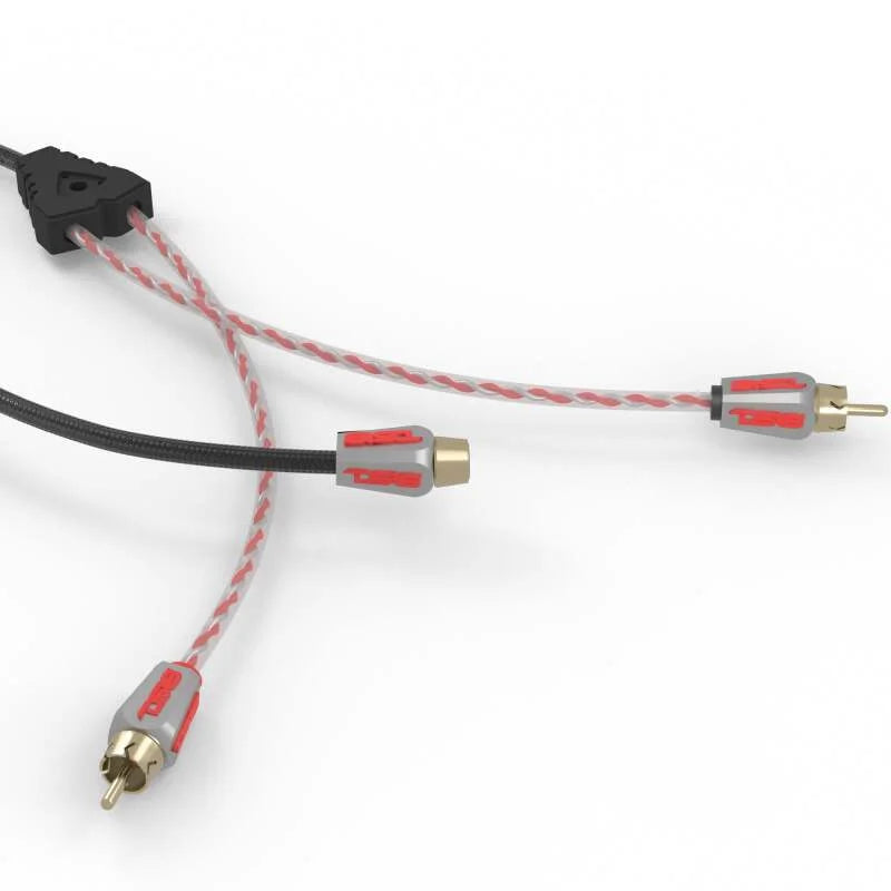 DS18 Level 3 RCA Wire Y Connector 1 Female to 2 Male Black + Red Kit - Installation View
