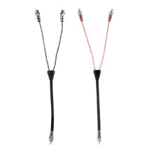 Load image into Gallery viewer, DS18 Level 3 RCA Wire Y Connector 1 Male to 2 Female Black + Red Kit - Side View