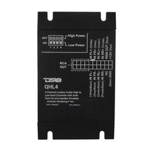 Load image into Gallery viewer, DS18 Lossless Hi/Low Converter 4-Channel Speaker Emulator Auto Turn-On - Back View