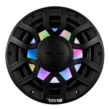 Load image into Gallery viewer, DS18 Marine 6.5in 2-Way 150 Watts RMS 4 ohm Digital LED Lights Bullet Tweeter Covers Included Black - Main Product View