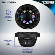 Load image into Gallery viewer, DS18 Marine 6.5in 2-Way 150 Watts RMS 4 ohm Digital LED Lights Bullet Tweeter Covers Included Black - Installation View