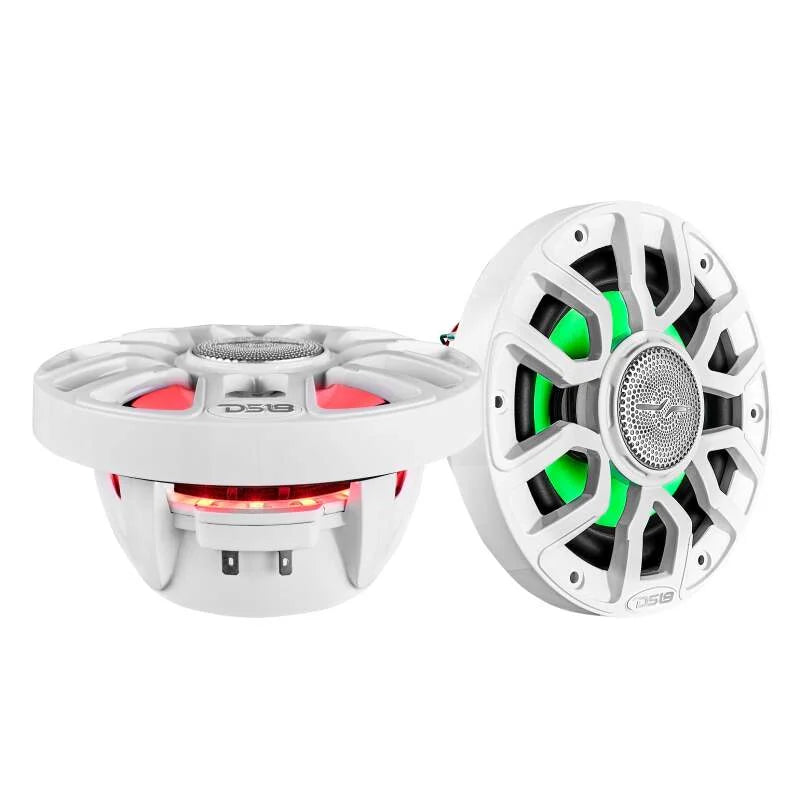 DS18 Marine 6.5in 2-Way 150 Watts RMS 4 ohm Digital LED Lights Bullet Tweeter Covers Included White - Additional View 6