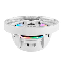 Load image into Gallery viewer, DS18 Marine 8in 2-Way 175 Watts RMS 4 ohm Digital LED Lights Bullet Tweeter Covers Included White - Back View