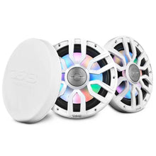 Load image into Gallery viewer, DS18 Marine 8in 2-Way 175 Watts RMS 4 ohm Digital LED Lights Bullet Tweeter Covers Included White - Installation View