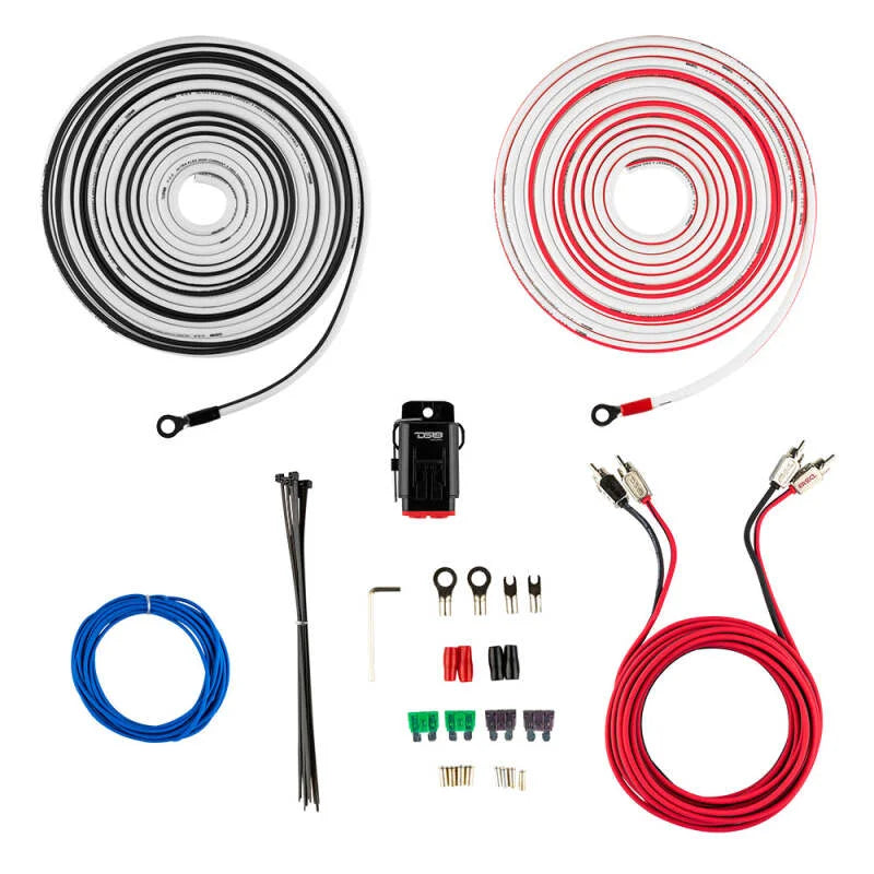 DS18 Marine Amplifier Installation Kit 8-GA 100% Copper Tinned Wire - Back View