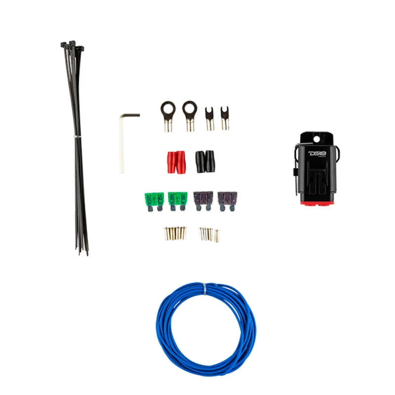DS18 Marine Amplifier Installation Kit 8-GA 100% Copper Tinned Wire - Installation View