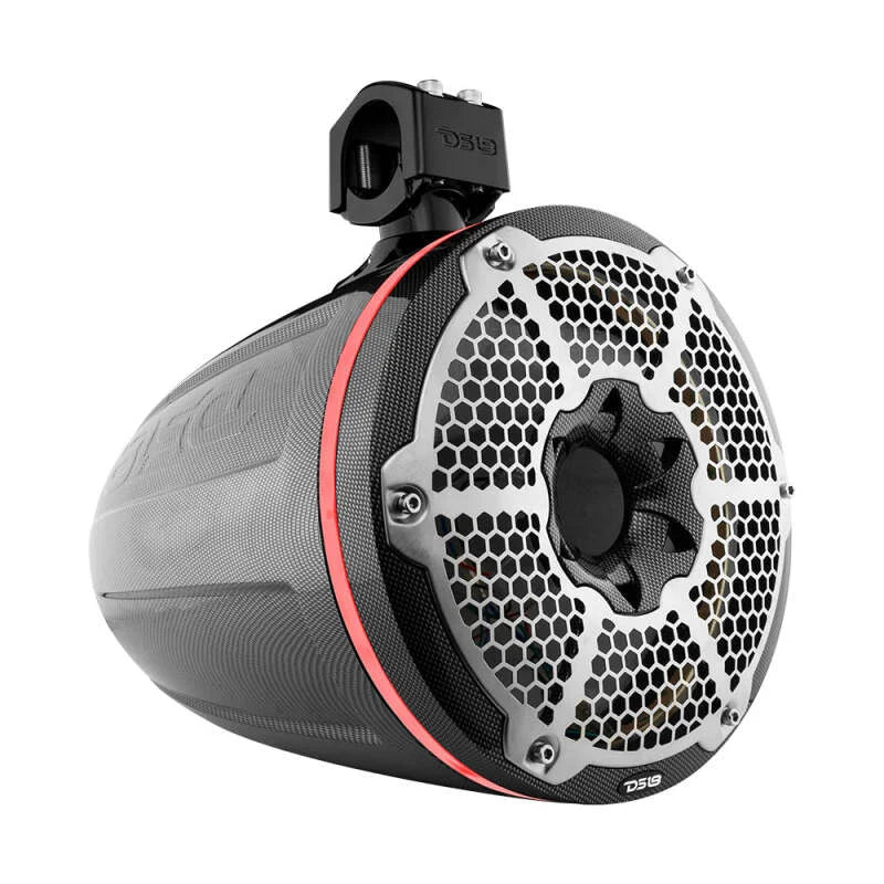 DS18 Marine And Powersports Towers 10in RGB LED Lights Black Carbon Fiber Speakers Not Included - Additional View 6