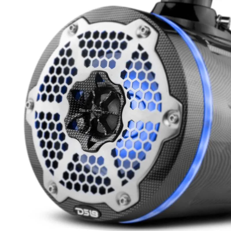 DS18 Marine And Powersports Towers 6.5in 100 Watts RMS RGB LED Lights Black Carbon Fiber - Installation View