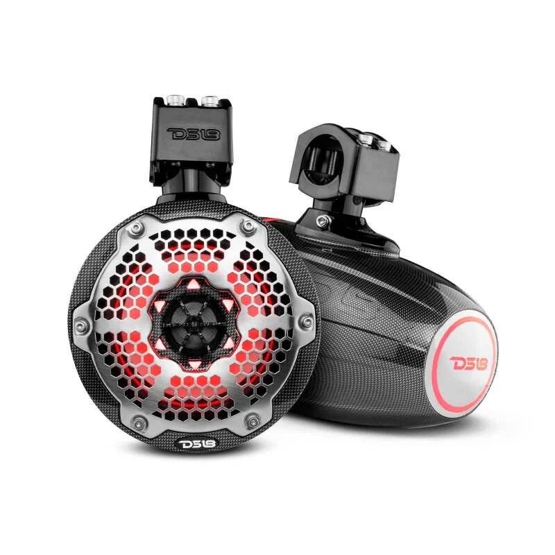 DS18 Marine And Powersports Towers 6.5in 100 Watts RMS RGB LED Lights Black Carbon Fiber - Additional View 5