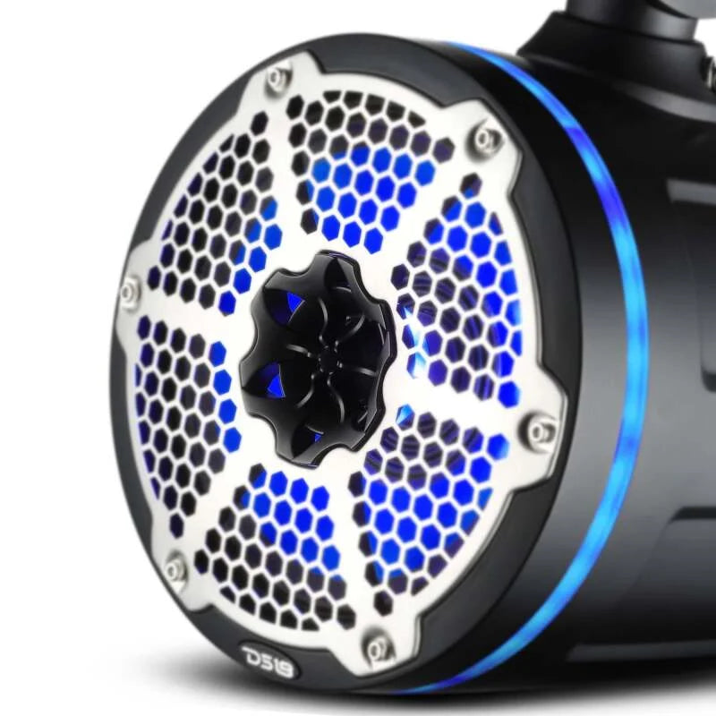 DS18 Marine And Powersports Towers 8in 1in Driver 180 Watts RMS RGB LED Lights Black - Additional View 7
