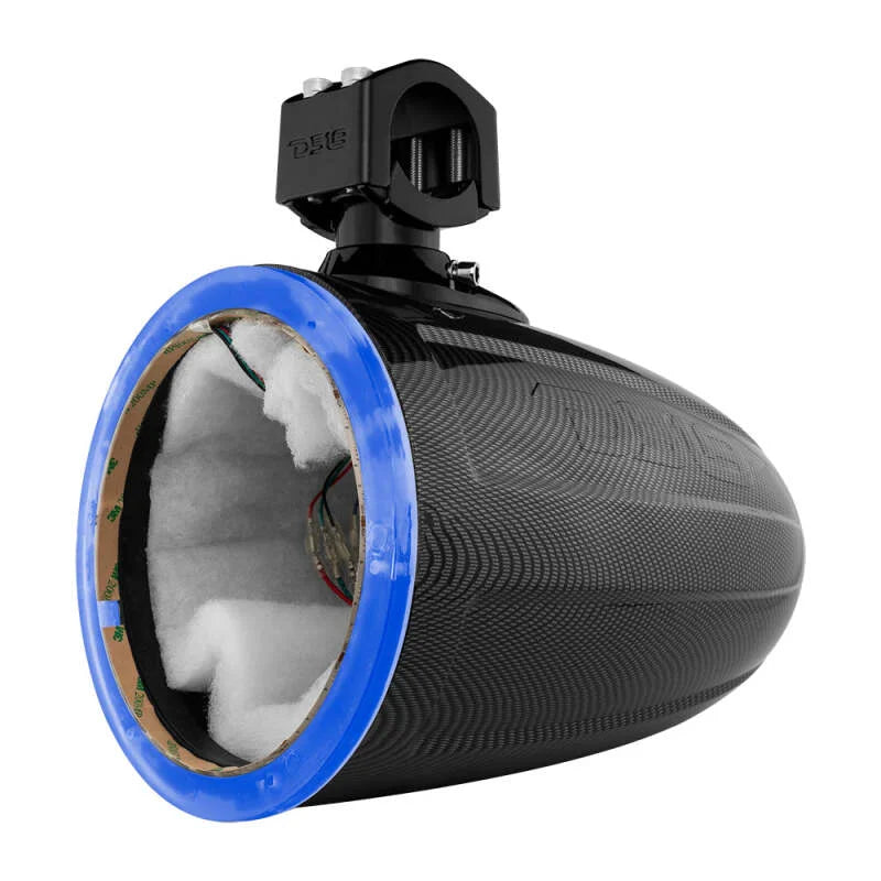 DS18 Marine And Powersports Towers 8in RGB LED Lights Black Carbon Fiber Speakers Not Included - Additional View 5