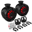 Load image into Gallery viewer, DS18 Marine And Psports Compact Towers Flat And Pole Mount 6.5in 100 Watts RMS RGB LED Lights Black - Main Product View