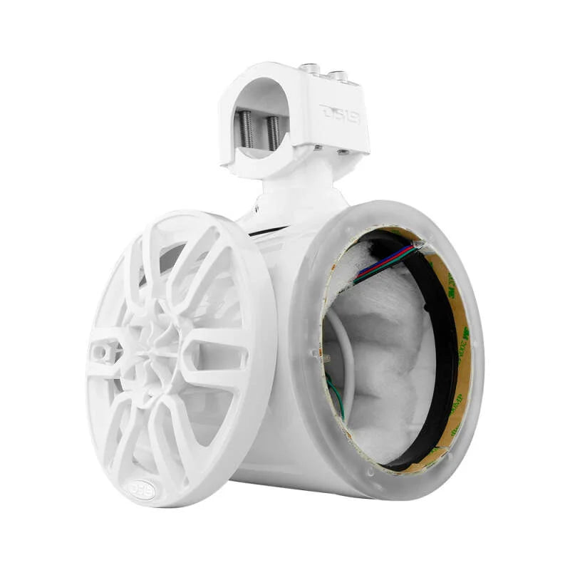 DS18 Marine And Psports Towers Speakers Not Included 6.5in RGB LED Lights White - Installation View