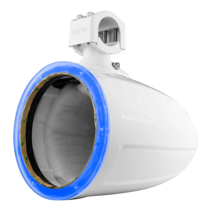 DS18 Marine And Psports Towers Speakers Not Included 8in RGB LED Lights White - Back View