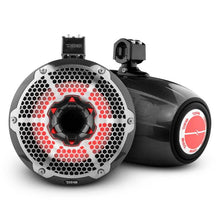 Load image into Gallery viewer, DS18 Marine And Psports Towers With 10in 1in Driver 300 Watts RMS RGB LED Lights Black Carbon Fiber - Main Product View