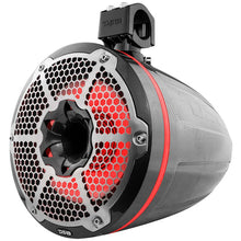 Load image into Gallery viewer, DS18 Marine And Psports Towers With 10in 1in Driver 300 Watts RMS RGB LED Lights Black Carbon Fiber - Side View