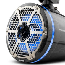 Load image into Gallery viewer, DS18 Marine And Psports Towers With Built In 8in 1in Driver 180 Watts RMS RGB LEDs Blk Crbn Fiber - Additional View 7