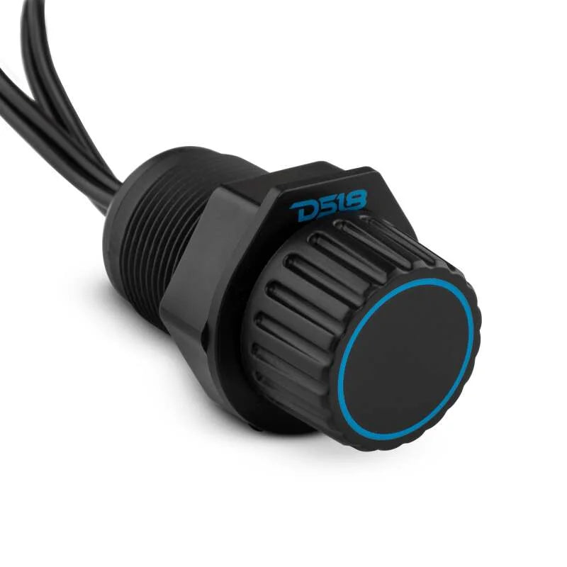 DS18 Marine Bass Knob Compatible w/ Any Source Unit RCA Input and Output Flush Mount - Side View