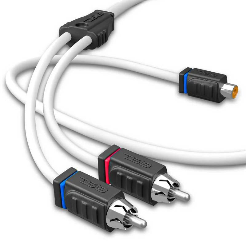 DS18 Marine Grade Tinned Copper OFC RCA Wires 1 Female to 2 Male Splitter - Installation View