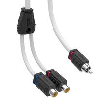 Load image into Gallery viewer, DS18 Marine Grade Tinned Copper OFC RCA Wires 2 Female to 1 Male Splitter - Side View