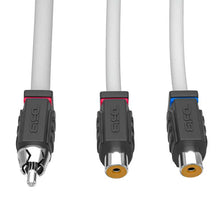 Load image into Gallery viewer, DS18 Marine Grade Tinned Copper OFC RCA Wires 2 Female to 1 Male Splitter - Back View