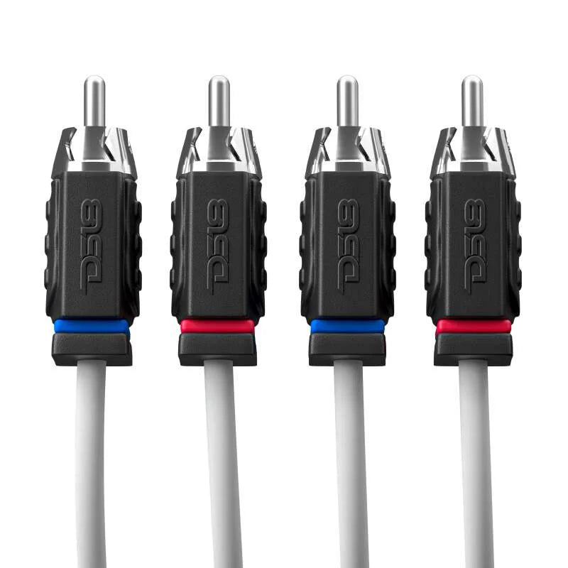 DS18 Marine Grade Tinned Copper OFC RCA Wires 3 Feet - Side View