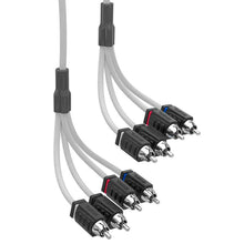Load image into Gallery viewer, DS18 Marine Grade Tinned Copper OFC RCA Wires 4-Channel 25 Feet - Back View