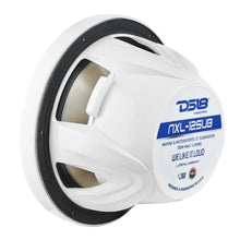 Load image into Gallery viewer, DS18 Marine Subwoofer w/ RGB Lights 12in 350 Watts RMS 4 ohm SVC White - Side View