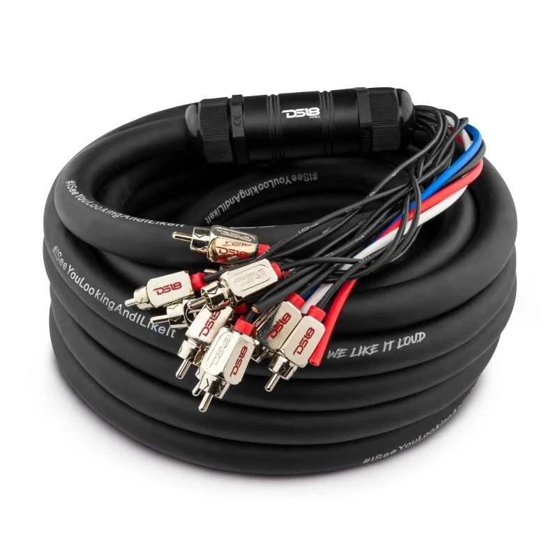 DS18 Medusa Wire Pack 10 Channel RCA 4 x 12GA OFC Power Wire 30-Feet - Installation View