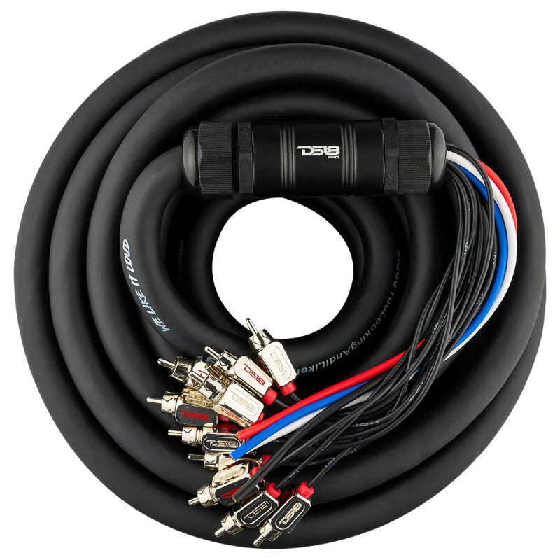 DS18 Medusa Wire Pack 10 Channel RCA 4 x 12GA OFC Power Wire 50-Feet - Back View