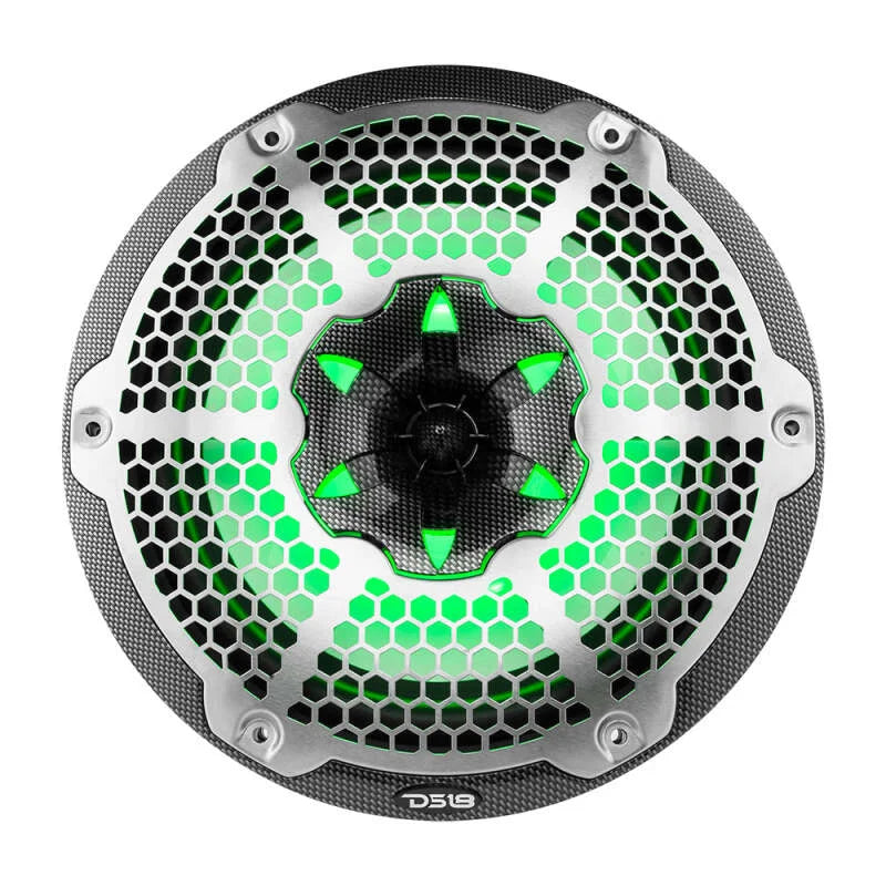 DS18 NXL-M Series Speaker w/ RGB LED Lights 10in 2-Way 200 Watts RMS 4 ohm Black Carbon Fiber - Main Product View