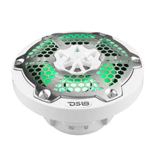 Load image into Gallery viewer, DS18 NXL-M Series Speaker w/ RGB LED Lights 6.5in 2-Way 100 Watts RMS 4 ohm White w/ Cover - Back View