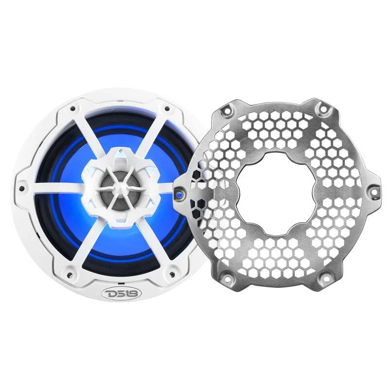 DS18 NXL-M Series Speaker w/ RGB LED Lights 6.5in 2-Way 100 Watts RMS 4 ohm White w/ Cover - Additional View 8