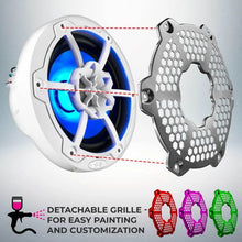 Load image into Gallery viewer, DS18 NXL-M Series Speaker w/ RGB LED Lights 6.5in 2-Way 100 Watts RMS 4 ohm White w/ Cover - Additional View 9