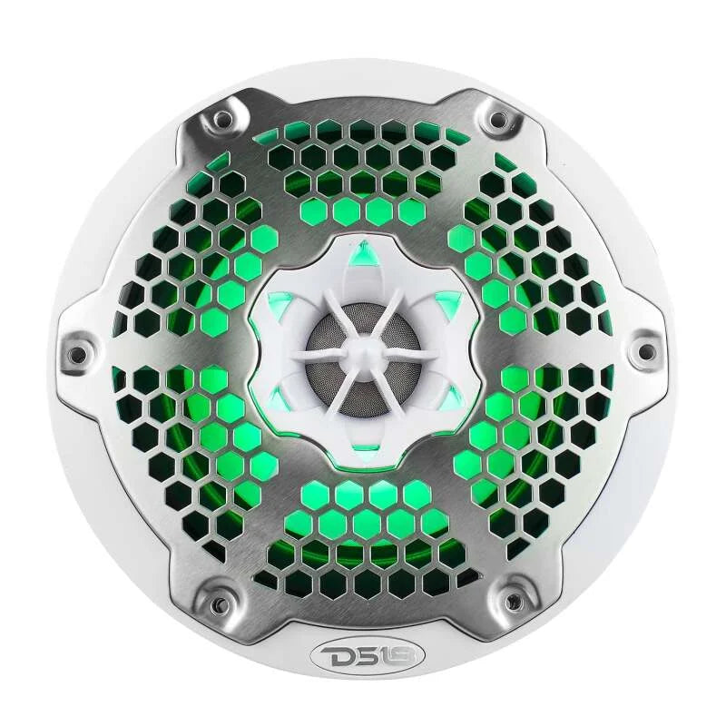 DS18 NXL-M Series Speaker w/ RGB LED Lights 6.5in 2-Way 100 Watts RMS 4 ohm White w/ Cover - Additional View 10