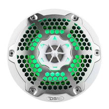 Load image into Gallery viewer, DS18 NXL-M Series Speaker w/ RGB LED Lights 6.5in 2-Way 100 Watts RMS 4 ohm White w/ Cover - Additional View 10