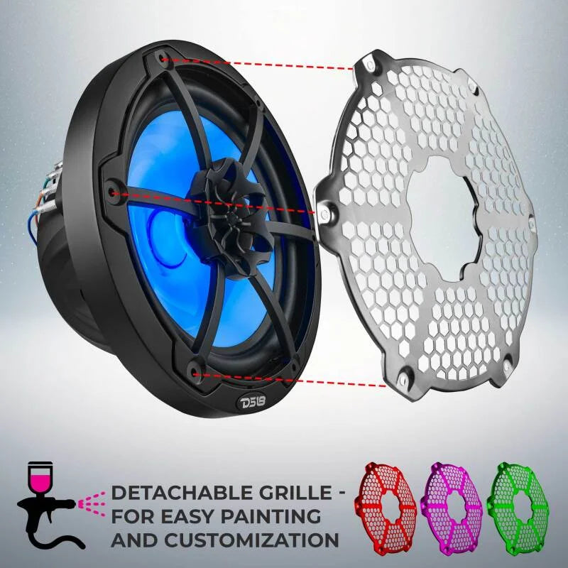 DS18 NXL-M Series Speaker w/ RGB LED Lights 8in 2-Way 125 Watts RMS 4 ohm Black - Additional View 5