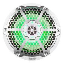 Load image into Gallery viewer, DS18 NXL-M Series Speaker w/ RGB LED Lights 8in 2-Way 125 Watts RMS 4 ohm White w/ Cover - Back View