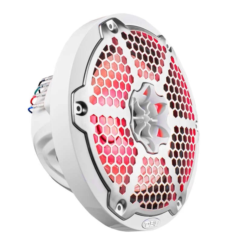 DS18 NXL-M Series Speaker w/ RGB LED Lights 8in 2-Way 125 Watts RMS 4 ohm White w/ Cover - Additional View 6