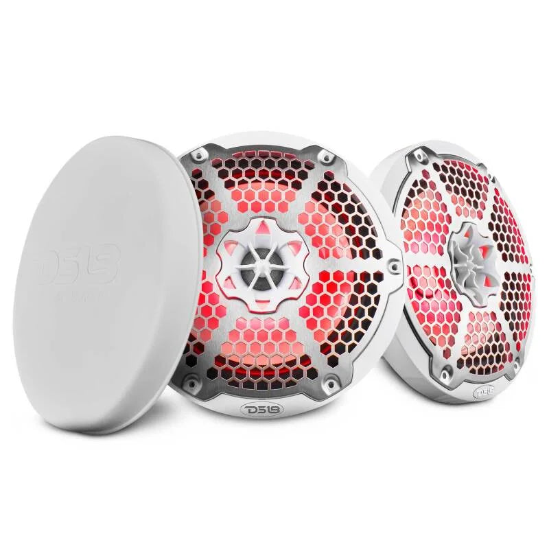 DS18 NXL-M Series Speaker w/ RGB LED Lights 8in 2-Way 125 Watts RMS 4 ohm White w/ Cover - Additional View 9