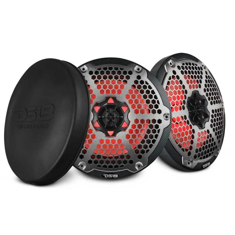 DS18 NXL-M Series Speaker w/ RGB LED Lights 8in 2-Way 125 Watts RMS 4 ohm Black Crbn Fiber w/ Cover - Installation View